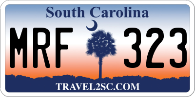 SC license plate MRF323