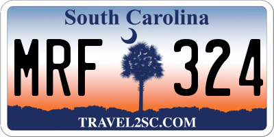 SC license plate MRF324