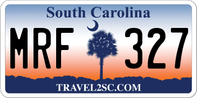 SC license plate MRF327