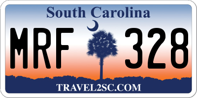 SC license plate MRF328