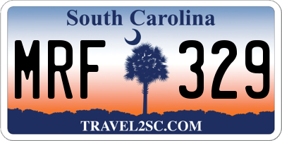 SC license plate MRF329
