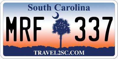 SC license plate MRF337