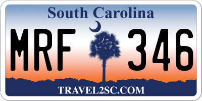SC license plate MRF346