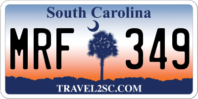SC license plate MRF349
