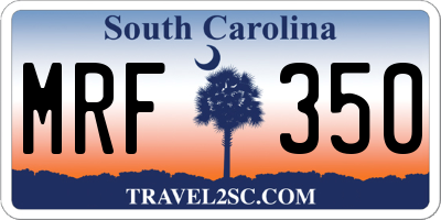 SC license plate MRF350
