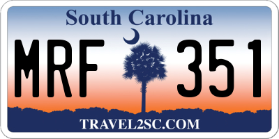 SC license plate MRF351