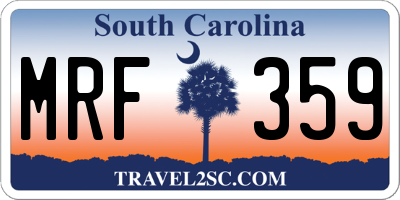 SC license plate MRF359