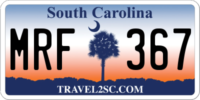 SC license plate MRF367