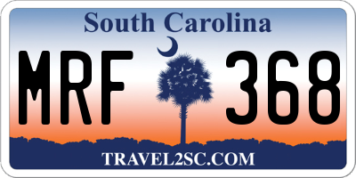 SC license plate MRF368