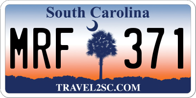 SC license plate MRF371