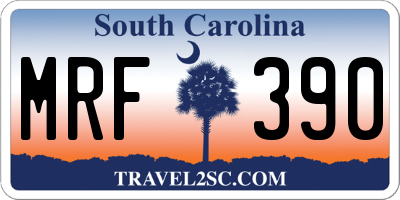 SC license plate MRF390