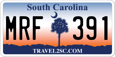 SC license plate MRF391