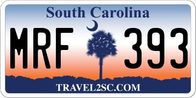 SC license plate MRF393