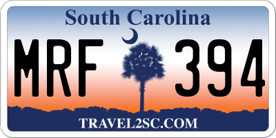 SC license plate MRF394