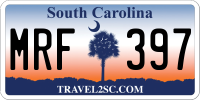 SC license plate MRF397