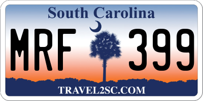 SC license plate MRF399