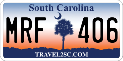 SC license plate MRF406