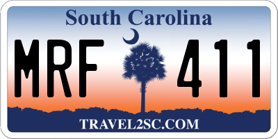 SC license plate MRF411