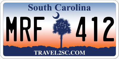 SC license plate MRF412