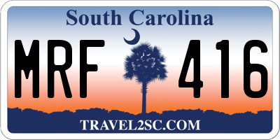 SC license plate MRF416