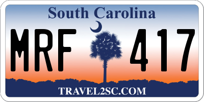 SC license plate MRF417