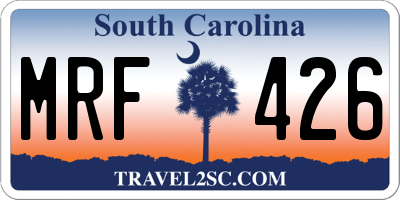 SC license plate MRF426