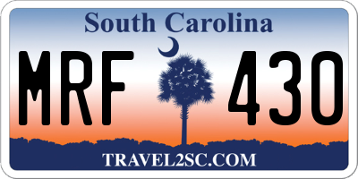 SC license plate MRF430
