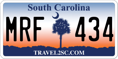 SC license plate MRF434