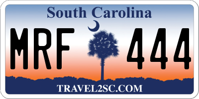 SC license plate MRF444