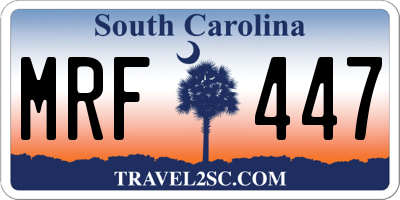 SC license plate MRF447