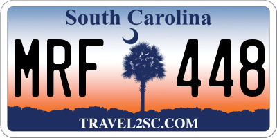SC license plate MRF448
