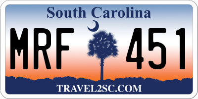 SC license plate MRF451
