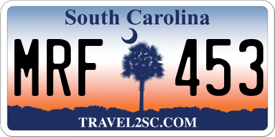 SC license plate MRF453