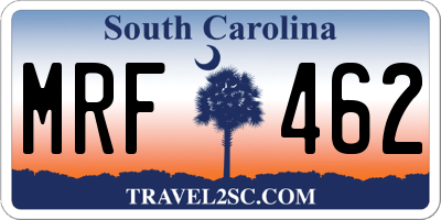 SC license plate MRF462