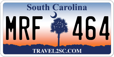 SC license plate MRF464