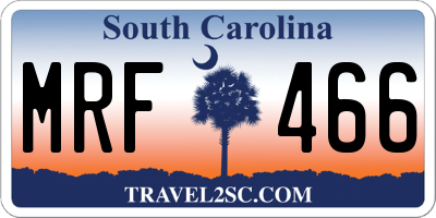 SC license plate MRF466