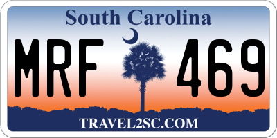 SC license plate MRF469