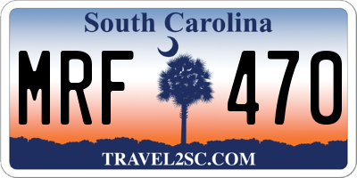 SC license plate MRF470