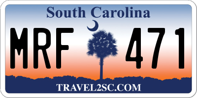 SC license plate MRF471