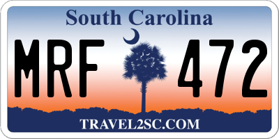 SC license plate MRF472