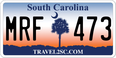 SC license plate MRF473