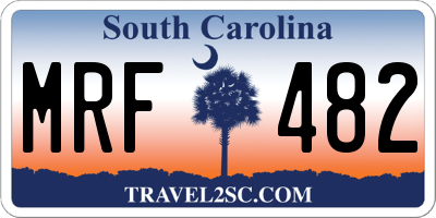 SC license plate MRF482