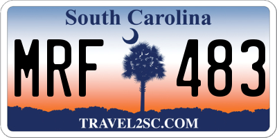 SC license plate MRF483