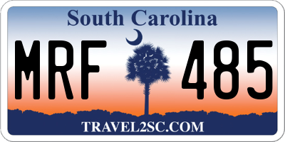 SC license plate MRF485