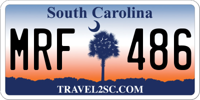 SC license plate MRF486