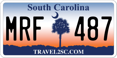 SC license plate MRF487