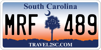 SC license plate MRF489