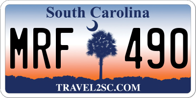 SC license plate MRF490