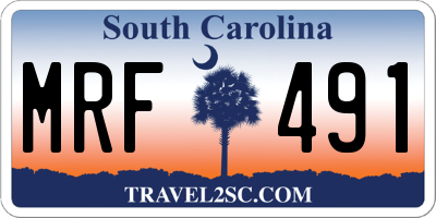 SC license plate MRF491