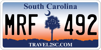 SC license plate MRF492